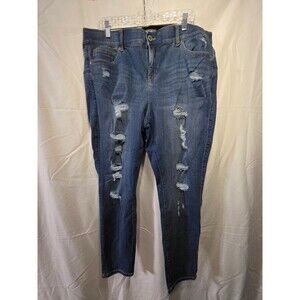 Torrid Bombshell Skinny Jeans 20R Premium Stretch Distressed Blue